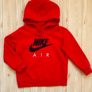 Nike Air. Red Boys Sz 24 M / 2 Years Hoodie with Black Logo